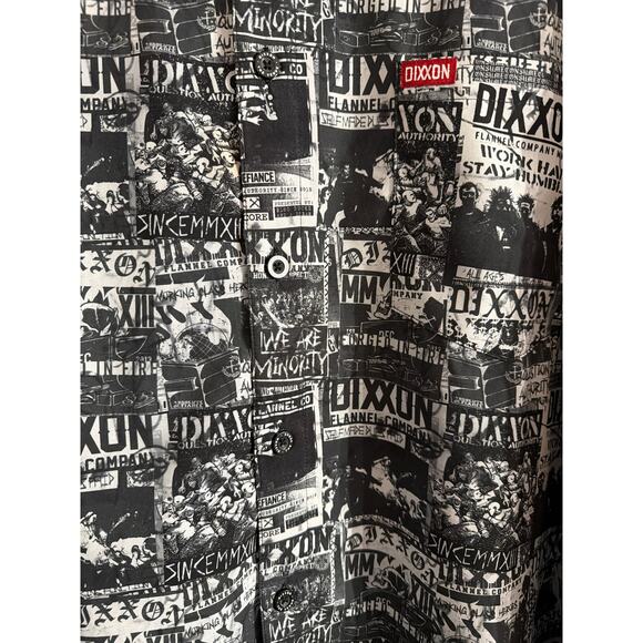 Dixxon Big Men's The Venue Flannel Button Up Party Shirt Black & White Size 4X - Picture 4 of 7